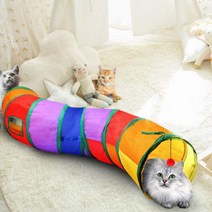 달자샵 알록달록 반려동물 터널 놀이 기구 고양이 강아지 토끼 놀이터, 1Pcs