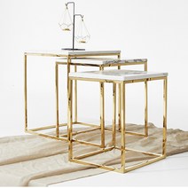 가즈다가구 피노테 마블 대리석 사각 골드 테이블, 02_피노테 사각 테이블_비앙코 S(골드)