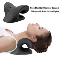 목 어깨 스트레처 이완제 경추 척추지압 요법 견인 장치 베개 통증 완화 정렬 선물, [03] black A, black A