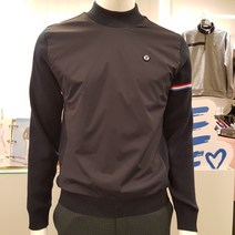 [엘르골프] 앞판 우븐 믹스 골지 니트 방풍 스웨터