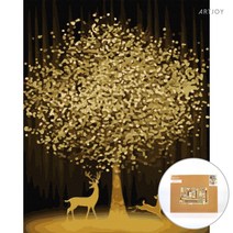 아트조이 DIY 명화그리기 (물감2배) 황금나무와 꽃사슴 (골드펄) 40X50cm