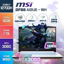 MSI GF66 15인치 A11UE A12UE RTX3060 인텔 i7 고성능 노트북, WIN11 Home, 16GB, 1TB, 코어i7, 화이트