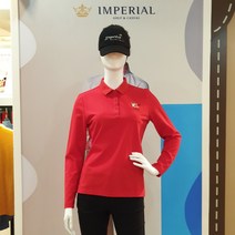 임페리얼골프 여성가을 강아지 자수포인트 요꼬에리티셔츠 PMA1301