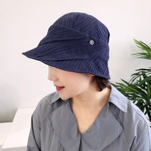링클 회오리 여름 벙거지 썸머 버킷햇 중년 여성 모자