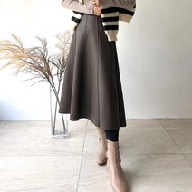 네모엔룩 여성용 절개레더롱 페이크레더 인조가죽 밑단 데끼컷 A라인 롱 스커트 NL