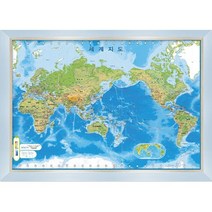 퍼즐갤러리 세계지도 한글판 500피스 직소퍼즐액자 PG500, 퍼즐+모던블루액자