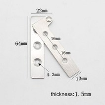 가구경첩 피벗 경첩 오프셋 나이프 삽입 도어 스테인레스 스틸 도 회전 개, L-64mm Thick-1.5mm