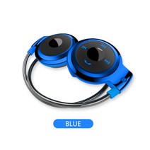 스포츠 무선 블루투스 헤드폰 여성 남성 스테레오 이어폰 MP3 음악 플레이어 헤드셋 마이크로 SD 카드 슬롯 FM 라디오, [02] 파란