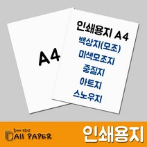 올페이퍼 인쇄용지 A4 백상지 모조지 아트지 스노우지 중질지 중절지, 아트지_250g_A4_125매, 1개입