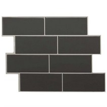 접착식 파벽돌 롱브릭 타일 지하철 회색 벽돌 자체 접착 데칼 주방 욕실 벽 스티커 껍질, 밝은 회색 - 2pcs