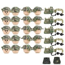 레고미국 101 공수 사단 육군 공격대 빌딩 블록 피규어 무기 액세서리 총 조끼 배낭 브릭 D293 5 개, 11 SJZ-Green-B
