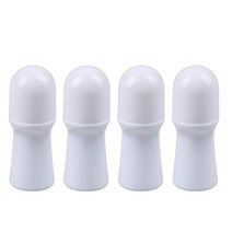 [정품] 30ml 플라스틱 롤 온 병 4개 빈 리필 가능한 화이트 데오도란트 용기 플라