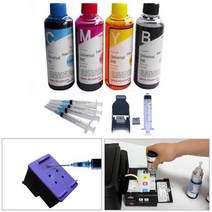 캐논 삼성 HP LG프린터 사용 리필잉크셋트 (잉크4색400ML+주사기4개+잉크석션기) 잉크충전으로 유지비용 절감, E569 500 510용(잉크4색+주사기4개+석션기), 1개