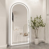 비정형 전신 거울 조명 물결 스탠드 대형 엔틱 미드센츄리거울욕실 장식 전신 거울 미적 미용사 불규칙한, 06 200x 120cm