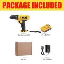 doersupp 21v electric impact drill 무선 스크루드라이버 전동 공구 드릴링 스틸 우드 세라믹 with 2 battery drill bit set, 협력사, 상자가있는 1 배터리