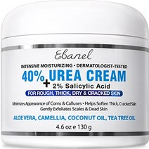 UREA Cream 우레아크림 40% 살리 실산 4.6온스 발 손 발뒤꿈치 팔꿈치 손톱 무릎 죽은 피부의 각질 제거, 4.6온스x여섯통