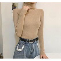 주디앤 여성 골지 이너웨어 니트 폴라 티셔츠