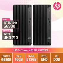 HP 프로타워 400 G9 734V3PA 12세대 G6900 FreeDOS 윈11 사무용 데스크탑, 메모리 16GB/SSD 512GB, 운영체제 없음, 램16G무상업그레이드