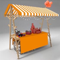 행사 매대 접이식 시장 천막 판매대 진열대 간이천막 행사테이블 이동식 펜트리, 120x60x200 옐로우 화이트
