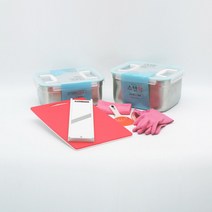 스텐락 스텐김치통 9리터 11리터 양면 도마 채칼 라텍스 고무 장갑 행주 포함한 김장용품 세트 6종, 9리터+11리터