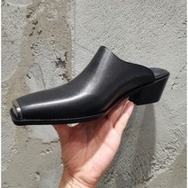 남자 키높이 블로퍼 뮬 소가죽 구두슬리퍼 정장 샌들