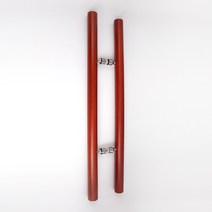 강화도어손잡이 원목 체리 340 H자 출입문 강화유리