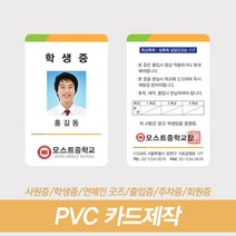 학생증제작 사원증제작 PVC카드 신분증 자격증 출입증 방문증 주문인쇄, 양면 50~99장, 있음