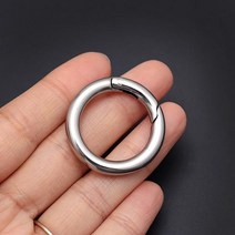 OC1286 라운드후크 원형링 캠핑클립 키체인 카라비너, 건그레이(중)