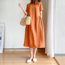 순면원피스 유사하다 심플 단아한 무드 와이드 루즈핏 슬림핏 여성 빅사이즈 하프기장 2749601487