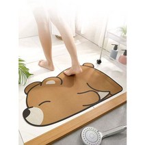 DND 규조토 주방 욕실 현관 미끄럼 방지 워셔블 캐릭터 발매트, 곰돌이, 40cm