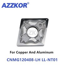 CNMG1204-LH 목재 선반 공구 인서트 CNC 센터 구리 알루미늄 금속 AZZKOR 세라믹 카바이드 다이아몬드 날, 03 CNMG120408LH LL-NT01