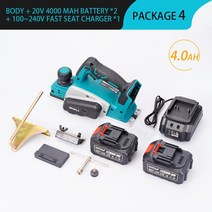 전기대패 자동대패 평면절삭기 목공공구 무선 전동 대패 렌치 포함 18V 15000rpm 핸드 헬드 충전식 전기, 05 2Battery 4.0A_01 미국