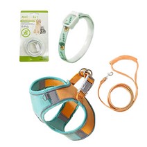 엘랜드 강아지 고양이 반려동물 진드기퇴치제 하네스옷 세트 1개 harness 목걸이 1SET, 그린세트