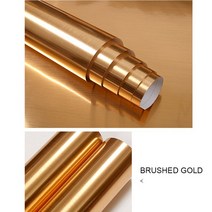 도배풀기계 두꺼운 기모 금속 벽지 셀프 접착 가정용 냉장고 장식 필름 오래된 가구 방수 리노베이션 스, 02 Brushed Gold_03 5m x 40cm