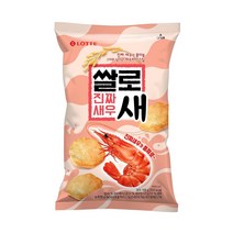 롯데 새우 라이스칩 쌀로별 쌀로새 진짜 새우 108g x2 (사탕증정), 1