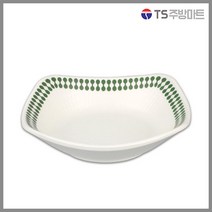 [돌산멜라민] 진주그린(원톤) - 신사각찬기 (업소용그릇 멜라민그릇 예쁜그릇 식당접시 멜라민볼 멜라민찬기), 4호(7935), 진주그린