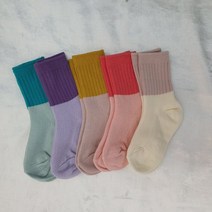 장안사 롱투톤와이삭스 5종아동양말세트 유아양말 어린이양말 아동양말 초등학생양말