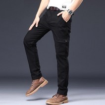 시티라벨 JJ166 남자 스판 카고바지 일자팬츠