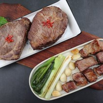 초벌 짚불 볏집 훈제 구이 캠핑고기 바베큐 프리미엄 통 목살, 짚불 통목살 400g, 1개, 400g