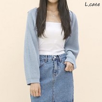 SJ2]엘케이트 여자 가디건 LBLT062 볼레로 니트 벌룬 소매 아우터