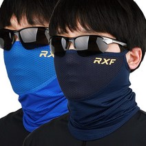 RXF 맥스나인 1+1 앞뒷면 라운드메쉬 여름 냉감 골프스킨 멀티스카프 파크골프, 블루+네이비