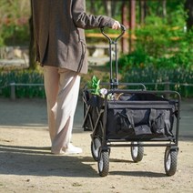 블랙 캠핑짐 싣기 텐트 이동 손수레 웨건 접이식카트, 1개