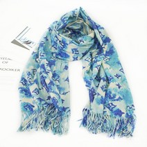 가을 겨울 나염 네잎클로버 캐시미어 모조 스카프 숄 컬러 기모 레오파드 스카프