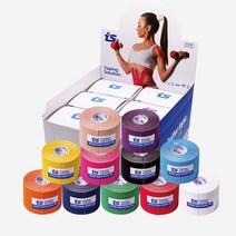 [국내산] 티에스 키네시올로지 스포츠테이프 테이핑 6롤/12롤 세트, 레드