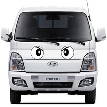 가오 그랜드 스타렉스 캠핑카 왕눈이 귀여운 눈동자 눈알 눈깔 스티커 랩핑 트렁크 범퍼 용품, H_ 02_한쪽 윙크눈, 대형(흰테두리)