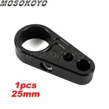 2x 크롬 오토바이 32mm 브레이크 케이블 클램프 1-14 harley sportter cafe racer 용 듀얼 스로틀 배선 지원 패스너 홀더, 1 pc 25mm 블랙
