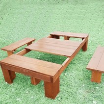 [이베스타]평상겸 야외테이블 식탁/900/1200/틈새없는 원목평상, 1200무도색