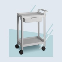 학교 실험실 플라스틱 서랍 2단 운반카트 드레싱카트 저소음 핸드카, CART-101C