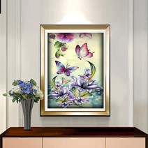 현관 행운 나비 럭셔리 인테리어 보석십자수 재료, 140x80CM