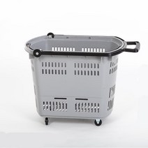 이퍼피 바퀴달린 대형마트 장바구니 손잡이있는 카트 바구니, 1개, 라지 블랙
